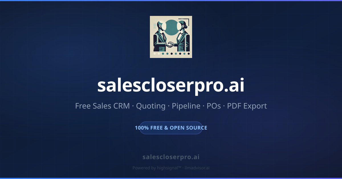 salescloserpro.ai — free sales quoting and CRM tool